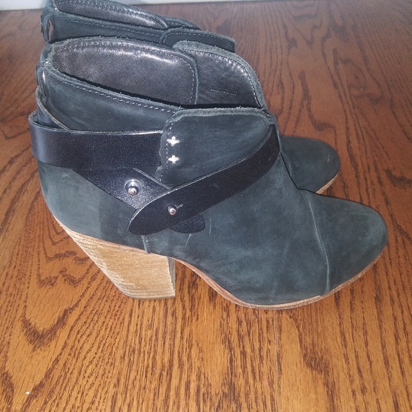Rag and Bone Black Ankle Boots With Straps - Picture 8 of 12